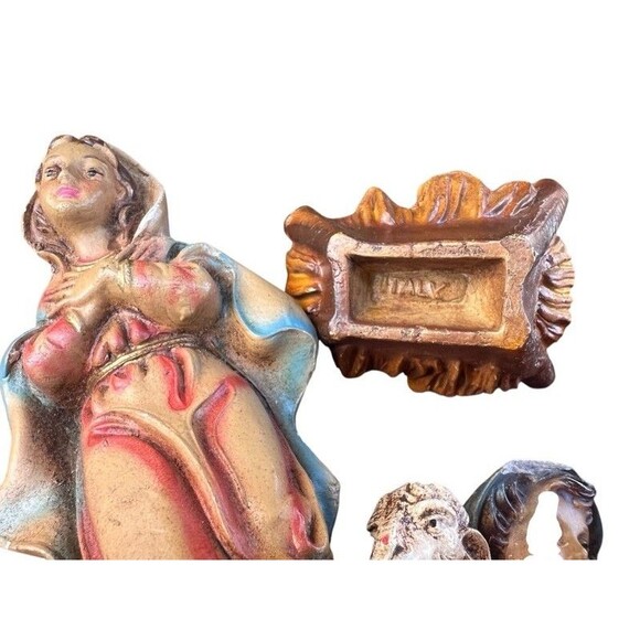 Vintage Nativity Set Handmade Wood Stable Made in Italy 9 Figures - Picture 7 of 14